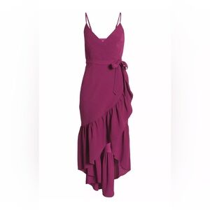 NWT Dress The Population Delphine Dress Womens Small Sleeveless Wrap Fuchsia